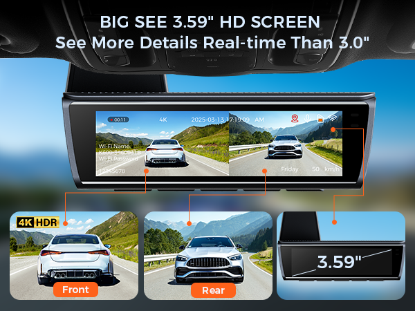 DASH CAME FOR CARS WITH BIG SEE 3.59&amp;#34; HD