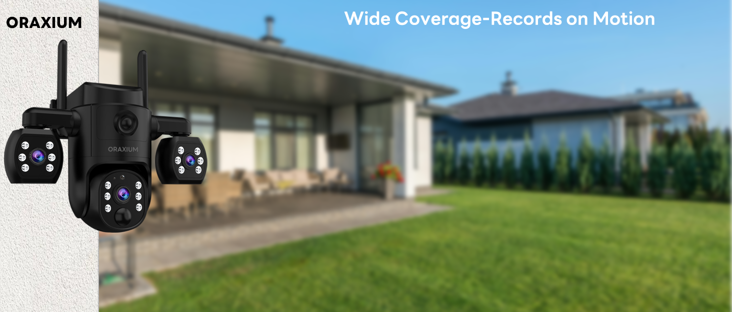 ORAXIUM Triple Lens Outdoor Wireless Security Camera