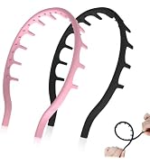 2Pcs Silicone Zig Zag Headbands for Women's, Non Slip Hairband with Teeth | Hair Zig Fashion Acce...