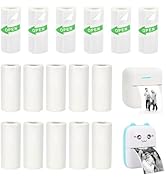 Vicbear 16 Rolls Mini Thermal Printer Paper, Including 6 Rolls Thermal Sticker Paper &amp; 10 Rolls T...