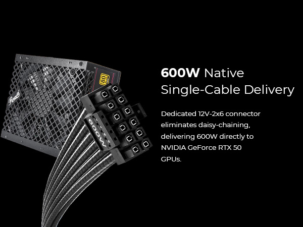 ATX 3.1, PCIe 5.1, 12V-2x6, 600W, 200%