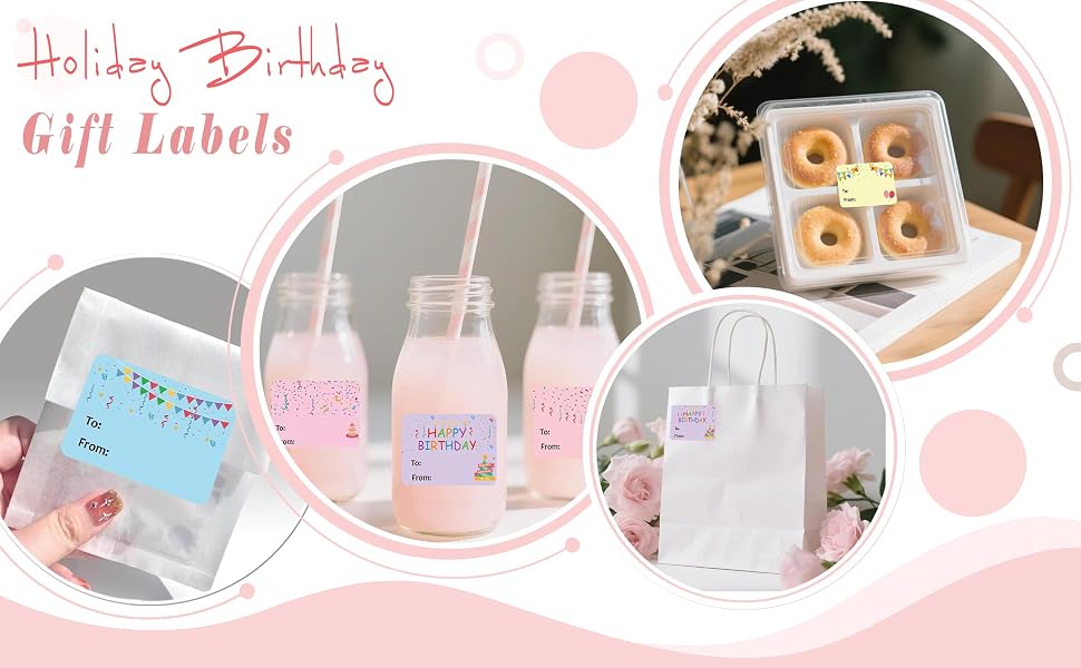Happy Birthday Gift Tags Name Tags Stickers