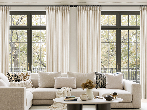 pleated curtains 4 panels