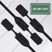 extension cord pack 6/9/12ft black