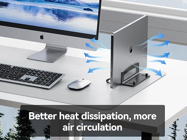 Vertical Laptop Stand Holder for better heat dissipation and improved air circulation.