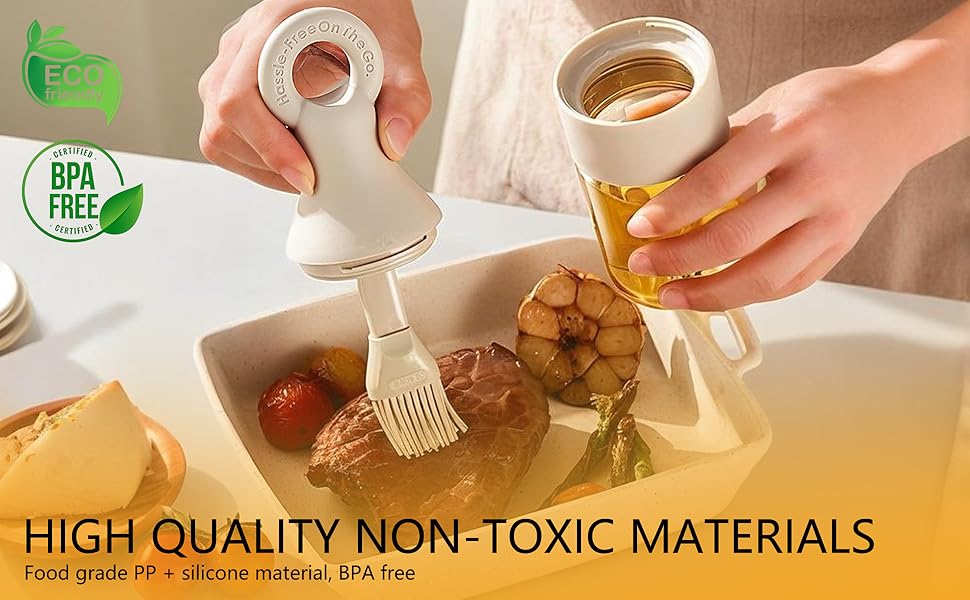 food-safe silicone (or PP, stainless steel)