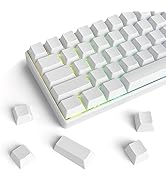 iRoboosta Cherry Profile White Blank PBT Keycaps, 128 Key Custom Keycaps, Minimalist White Keycap...