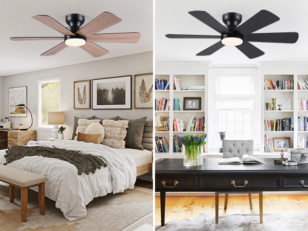 bedroom ceiling fan with lights black low profile