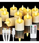 Homemory Rechargeable Flameless Candles, 2/4/6/8H Timer LED Votive Candles, 6 PCS Battery Operate...