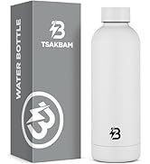 TSAKBAM Insulated Water Bottle with Lid, 17 oz Reusable Leak-Proof Metal Stainless Steel Water Bo...