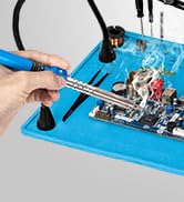 KUVRS Helping Hands Soldering Station, 10X Magnifying Glass with Light and Stand, Non-Slip Repair...
