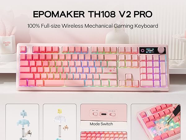 TH108 V2 PRO Wireless Gaming Keyboard