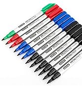 ZEYAR Permanent Markers, Extra Fine Tip(1mm), Set of 12, 4 Colors, Premium Waterproof &amp; Smear Pro...