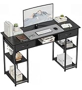 OLIXIS Desk with Storage Fabric Drawers-48 Inch Home Office Computer Desk for Small Space Bedroom...