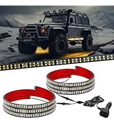 SEISSO 2PCS 71 inch Strobe Lights Strip 864 LED Emergency Running Board Lights Flashing Warning H...