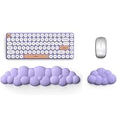 Lauspuck Cloud Keyboard Wrist Rest Pad Set,Enlarge PU Leather Memory Foam Wrist Cushion Support,E...