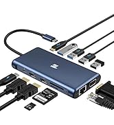 USB C Hub, Tiergrade USB-C Docking Station, 12 in 1 Triple Display Laptop USB C Dock for MacBook ...