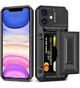 SAMONPOW for iPhone 11 Case Wallet with Card Holder [4 Cards] &amp; Stand &amp; Military-Grade Drop Prote...
