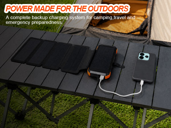 Faltbare Powerbank mit Solarmodul