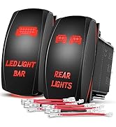 Nilight 2 Pack Rear Lights Rocker Switch Led Light Bar Rocker Switch 5Pin Laser On Off SPST Switc...