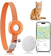 Pet Tracker for Cats, Cat Tracker Collar with Safety Elastic Buckle, Works with Any Collar,Compat...