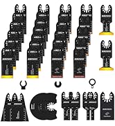 AMZWEI 35PCS Oscillating Saw Blades, 10 Types Premium Multitool Blades for Wood/Metal/Plastic, Os...