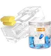 Therathy Cat 6 Pass Through RJ45 Connectors, Supports 24 to 26 AWG RJ45 Crimp Ends UTP Network Pl...