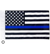 Motorcycle Flag,Thin Blue Line USA American Flag,Double Sided Double Stitched Motorcycle Flag 7x10