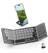 Artciety Foldable Bluetooth Keyboard, Folding Portable Wireless Keyboard with Touchpad Numeric Ke...
