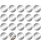 DARENYI 20Pcs Glass Round Mirror Tiles, 4 inch Small Circle Mirrors Self Adhesive Mirror Stickers...