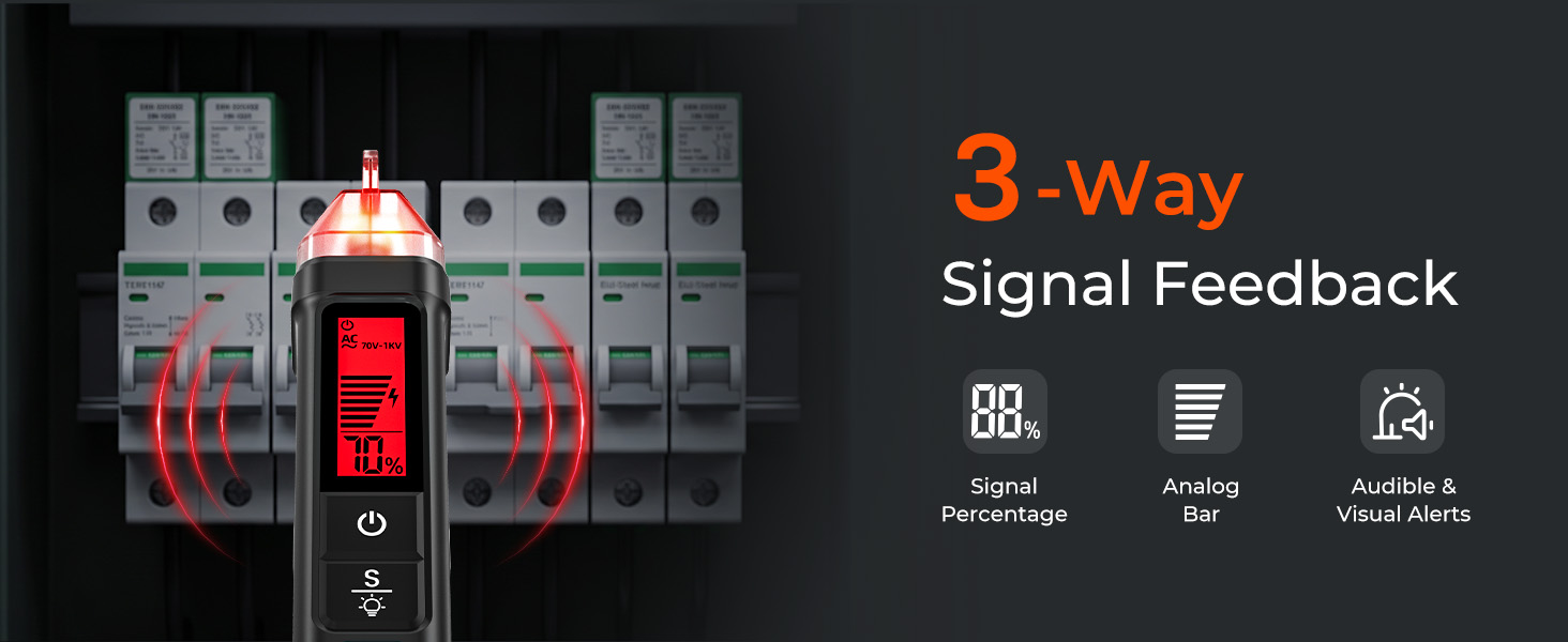 YOWEXA CC3230 showing signal percentage, analog bar, and audible visual alerts.
