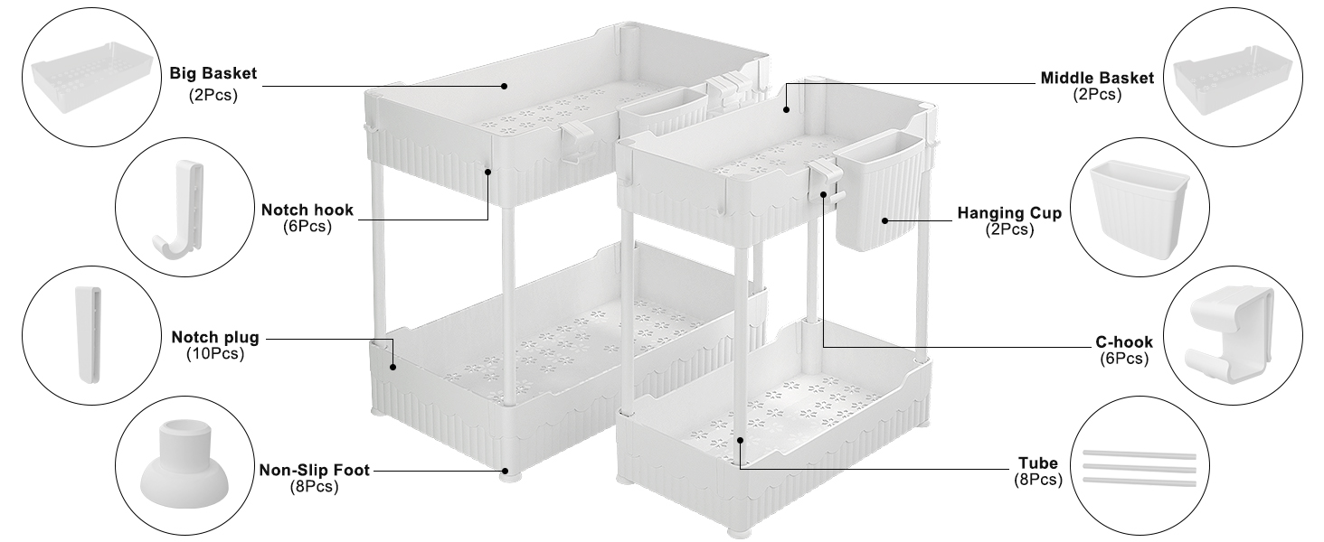 Under sink organizers and storage bathroom