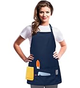 TEXVIDA Aprons for Women Men with 7 Pockets – Zipper Pocket - Buckle Closure - Server, Waitress, ...