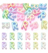 FASHEWELRY 20Pcs Large Letter Beads Big Bubble Alphabet Beads Iridescent 20mm Chunky Single Lette...