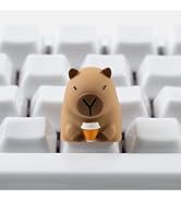 ULTRAEQUIP Artisan Keycap Cute Capybara Coffee Resin Keycaps 1U ESC Custom Handmade Keycap Replac...