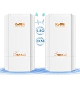 KuWFi 5.8G Wireless Network Ethernet Bridge, Long Range Transmission WiFi Access Point Outdoor AP...