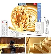 WOBANE LED Strip Lights, Motion Sensor Light Strip with Remote and Adapter, Night Light, Dimmable...