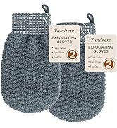 Fundrem Microfiber Exfoliating Bath Glove, Body Scrubbing and Dead Skin Removal Mitt with Elastic...