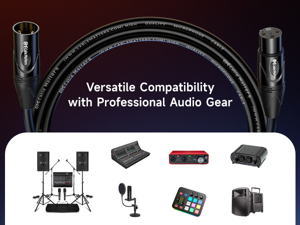 Versatile XLR cord for microphones, audio systems, and stage equipment