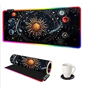 AIMSA RGB Mouse Pad LED Gaming Mouse Pad with 14 Lights Modes, Non-Slip Rubber Base Computer Carp...