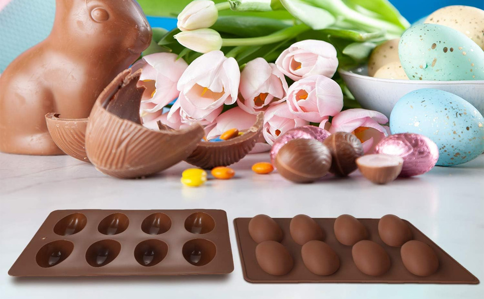 Egg Shape Silicone Molds, 8-Cavity Food-grade Baking Mold