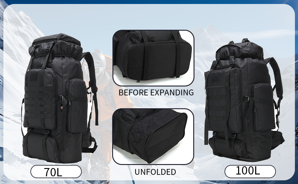 100L hiking backpack