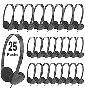 XOSDA 25 Pack Bulk Headphones Earphone Earbud for Classroom Kids, Wholesale Wired Adjustable On E...