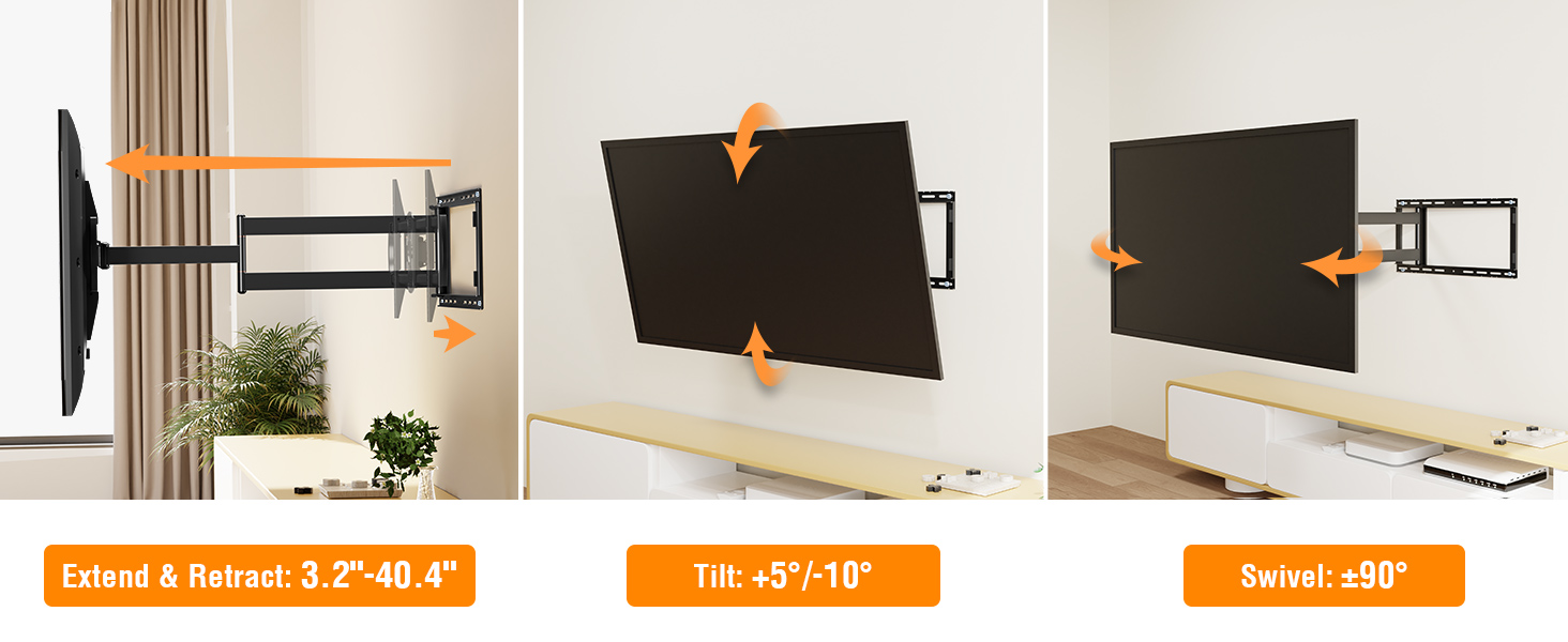 Long Arm TV Mount Full Motion Wall Mount TV Bracket