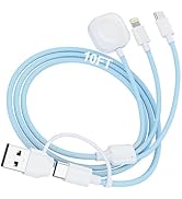 Travel Apple Watch Charger 3 in 2 USB C Long Multi Charging Cable for iwatch iPhone Nylon Braided...
