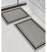 chakme 2 Piece Bathroom Rug Sets, Ultra Thin Bath Mat Quick Dry, Absorbent Non Slip Machine Washa...