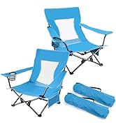 Joyfair Beach Camping Chair (2 Pack), Outdoor Folding Lawn Chair for Adults, Heavy Duty Portable ...