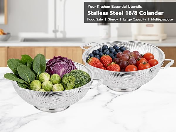 6qt Colander Stainless Steel 18/8