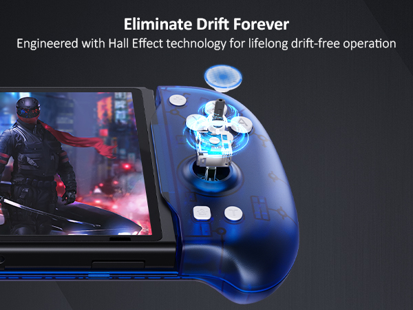 Explosive display revealing intricate details of the joystick in the controller.