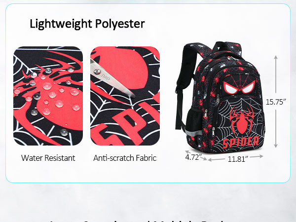 This kids backpack is lightweight, waterproof and scratch-resistant. Size:15.75 "×11.81" ×4.72 ".